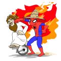 Mexican Spiderman is punching Jesus on a unicycle in the face while they are both in flames. Your argument is invalid.